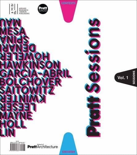 Pratt Sessions in black font with pink and blue drop shadows, on white cover, Volume 1 SESSIONS in white font on black shape to right edge