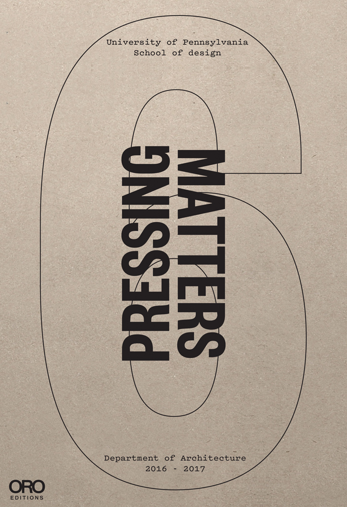 PRESSING MATTERS horizontal view in black font with large stencil 6 on grey cover