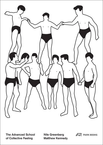 White cover with black line drawing of nine figures performing a 2 tier pyramid and The Advanced School of Collective Feeling in small black font below