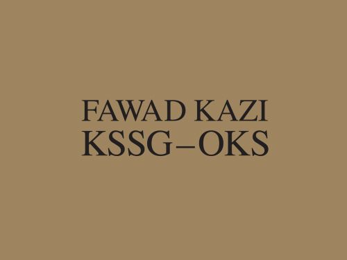 Fawad Kazi KSSG-OKS in black font to centre of brown cover