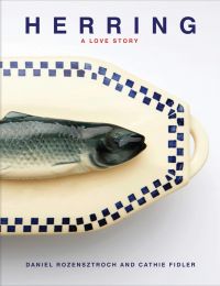 Book cover of Herring: A Love Story, with a herring on a plate. Published by Pointed Leaf Press.
