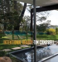 Book cover of Intentional Beauty, with a glass house and landscaped gardens. Published by Pointed Leaf Press.