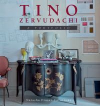 Book cover of Tino Zervudachi: A Portfolio, with a Chinese style table. Published by Pointed Leaf Press.