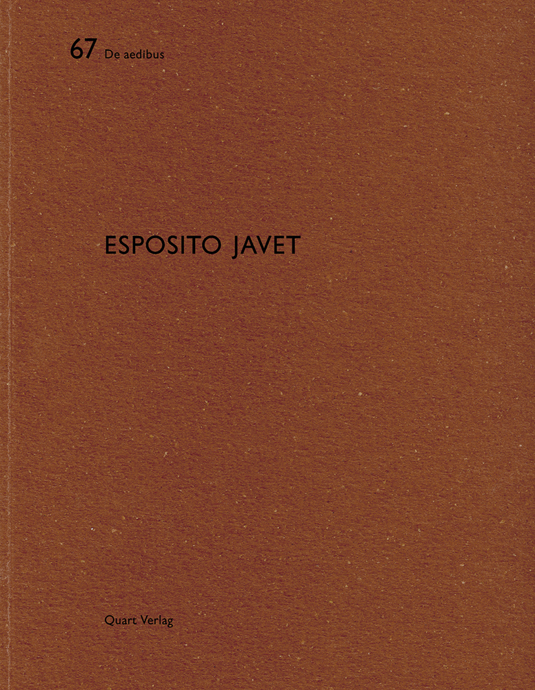 Rich brown cover with 67 De aedibus Esposito Javet Quart Verlag in black font