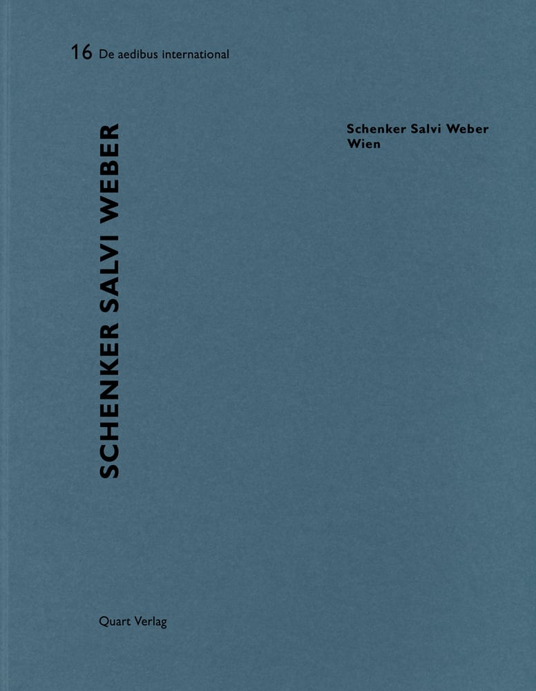 Blue cover, 16 De aedibus international, SCHENKER SALVI WEBER, Quart Verlag in black font