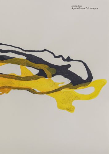 Blue and yellow watercolour lines flowing across pale grey cover, Silvia Buol in black font to top right corner.