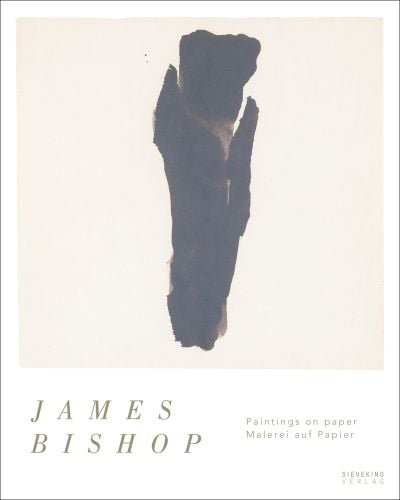 Dark abstract shape on cream cover, James Bishop in brown font on white border