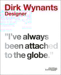 White book cover of Dirk Wynants: Designer, with red, black, and grey font. Published by Stichting.