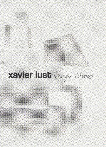 White book cover of Xavier Lust. Design Stories, with curved tables. Published by Stichting.