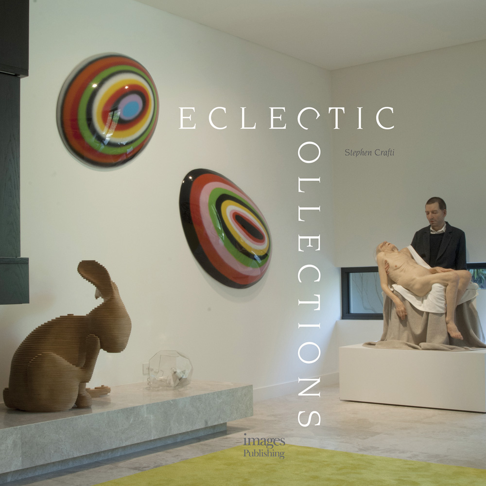 Book cover of Eclectic Collections with an interior exhibition space with objects. Published by Images Publishing.