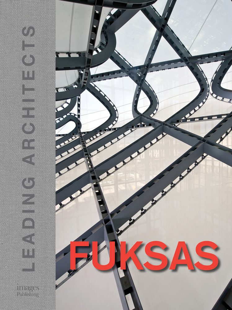 Computer graphic of figure walking through circular portal, steps below, beige cover, Trade Fair Design Annual 2021 / 22 in purple font