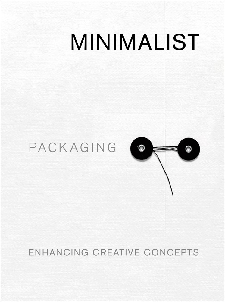 MINIMALIST PACKAGING ENHANCING CREATIVE CONCEPTS in black and grey font on white cover.