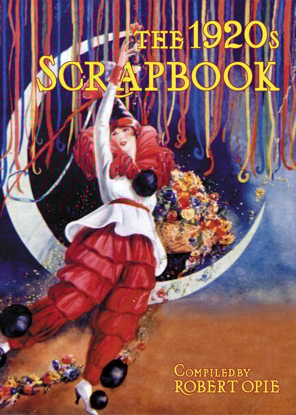 Book cover of The 1920s Scrapbook, with a circus performer with frilly red trousers. Published by The Museum of Brands.