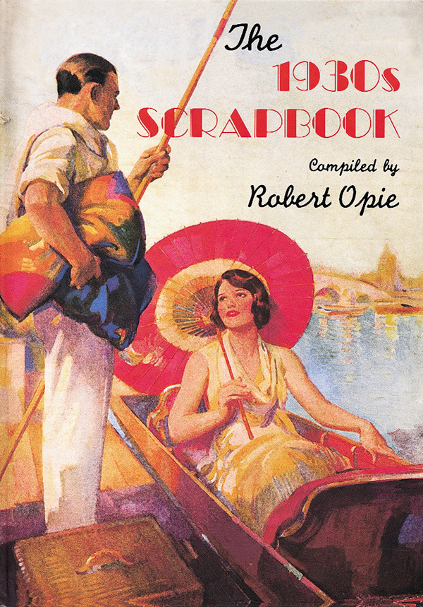 Book cover of The 1930s Scrapbook, with a couple in a boat. Published by The Museum of Brands.
