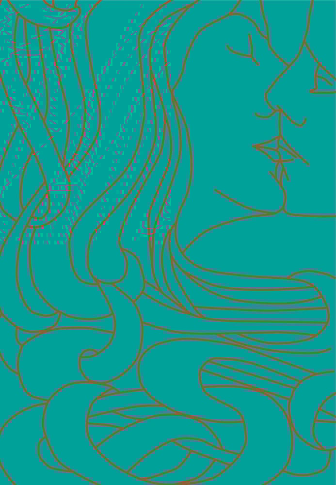 Turquoise book cover of Peter Behrens - 1868 / 2018, with a gold outline of couple kissing. Published by Verlag Kettler.