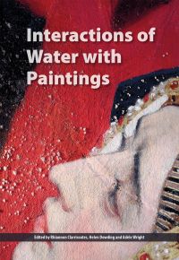 Book cover of Interactions of Water with Paintings, with a close-up portrait painting of face. Published by Archetype Publications.