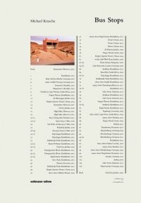 Book cover of Bus Stops, with a list of destinations. Published by Seltmann Publishers.