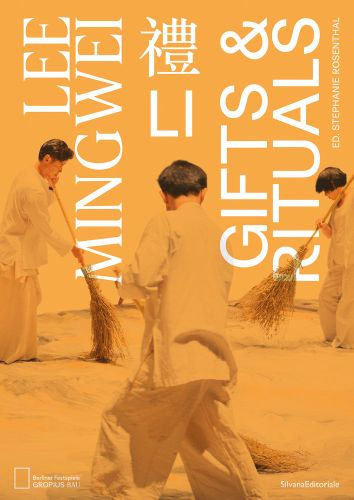 3 Asian figures sweeping floor with twig made brooms, LEE MINGWEI LI GIFTS & RITUALS in white font down top half of cover.