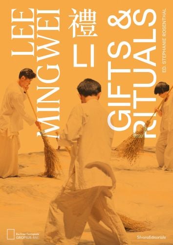 3 Asian figures sweeping floor with twig made brooms, LEE MINGWEI LI GIFTS & RITUALS in white font down top half of cover.