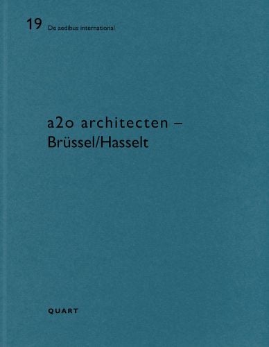 19 De aedibus international a2o – Brussel/Hasselt in black font on blue cover.