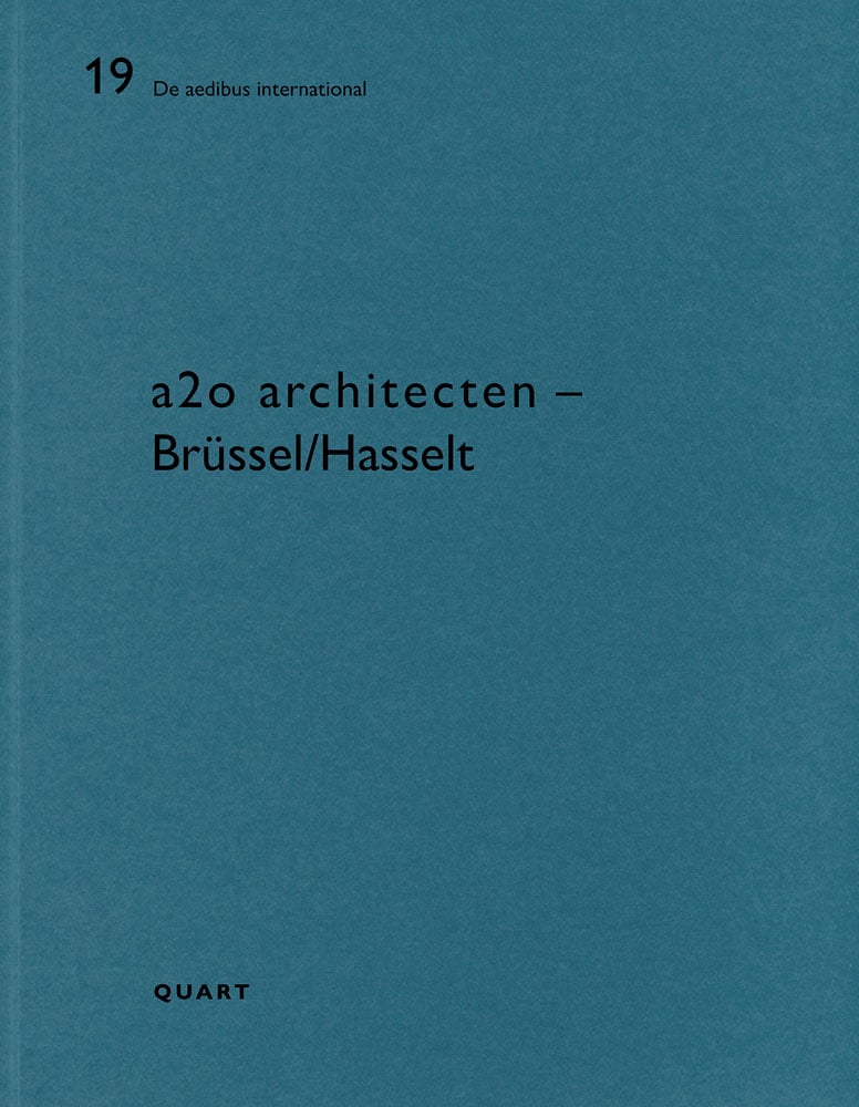 19 De aedibus international a2o – Brussel/Hasselt in black font on blue cover.