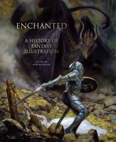 Book cover of Enchanted: A History of Fantasy Illustration, featuring an illustration of St. George and the Dragon by Donato Giancola. Published by Abbeville Press.