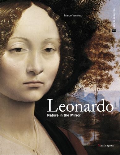 Portrait painting of Ginevra de Benci by Leonardo da Vinci, Leonardo Nature in the Mirror in white font to lower right.