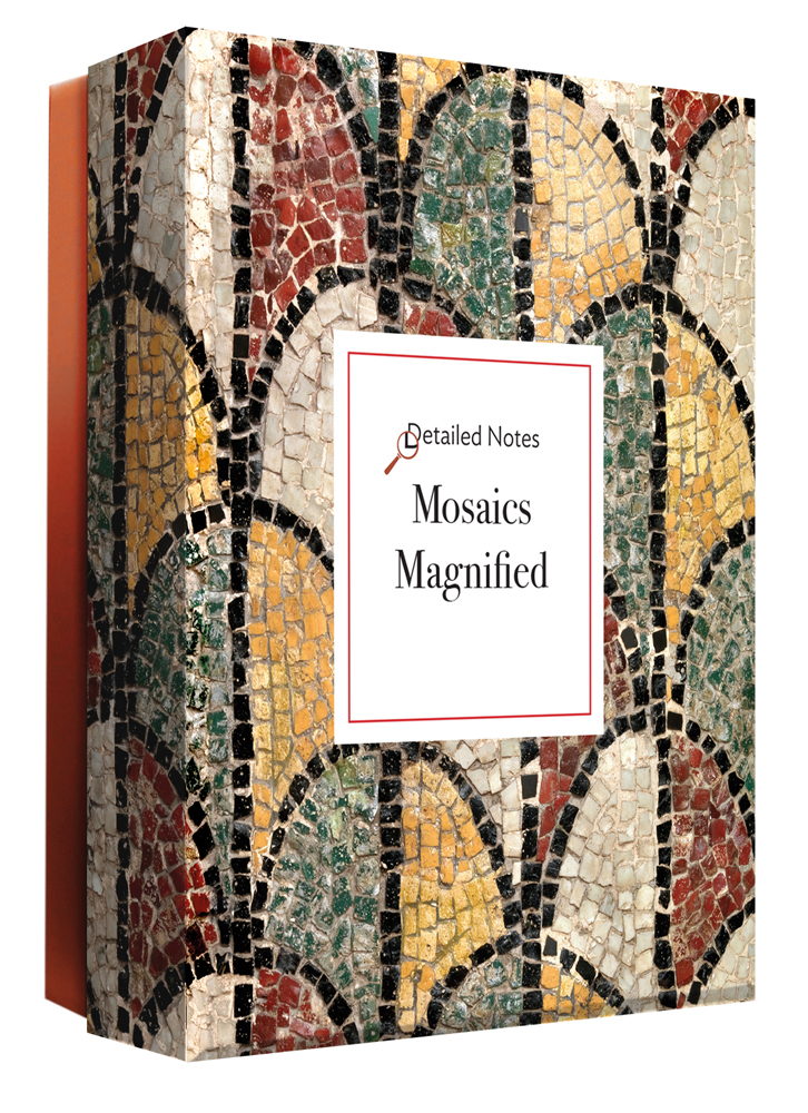 Box of Mosaics Magnified Detailed Notecard Set, featuring a mosaic design. Published by Abbeville Press.