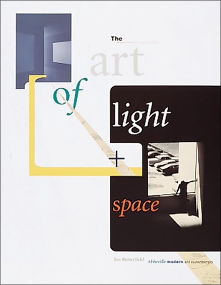 Figure in bright light, on white cover of 'The Art of Light + Space', by Abbeville Press.