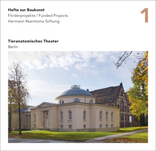 Tieranatomisches Theater Berlin with domed roof, white cover, Tieranatomisches Theater Berlin in black font above.