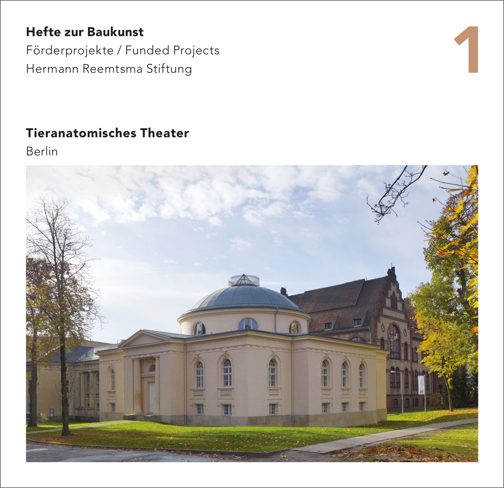 White book cover of Tieranatomisches Theater Berlin, featuring a domed building with landscaped grounds. Published by Verlag Kettler.