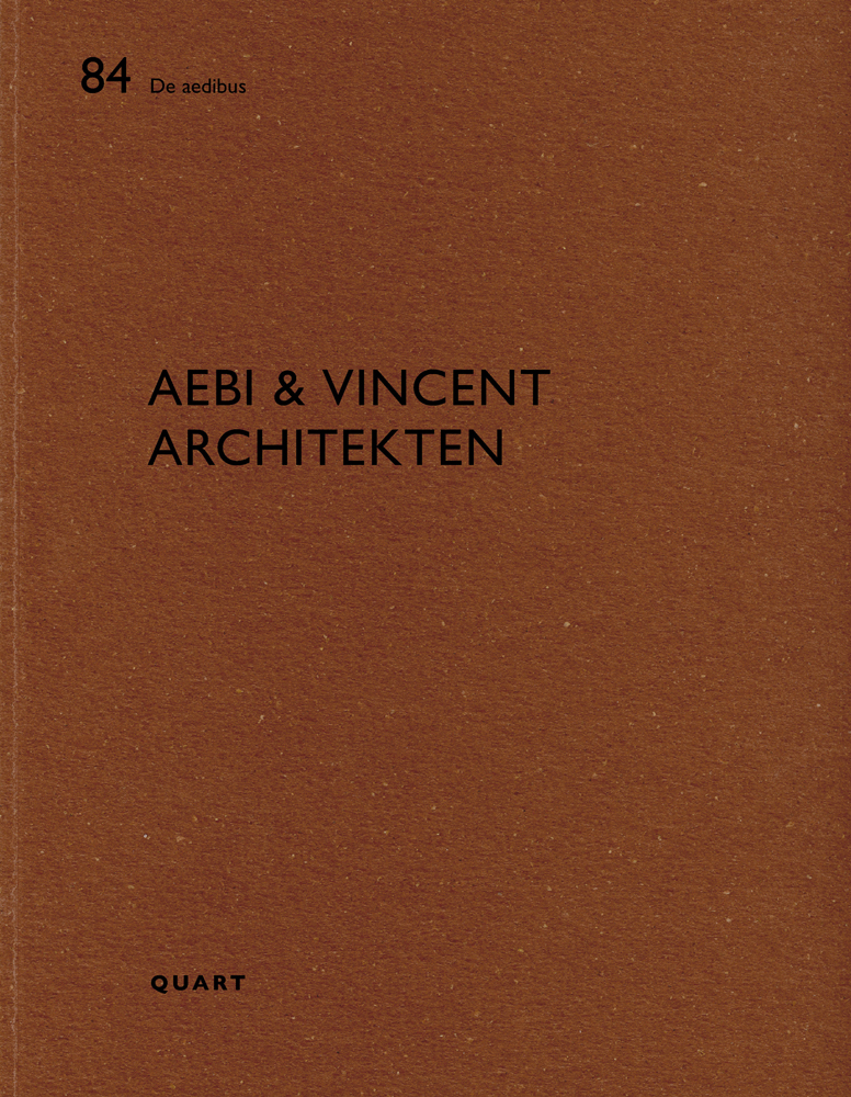 84 De aedibus AEBI & VINCENT ARCHITECTEN QUART in black font on brown cover.