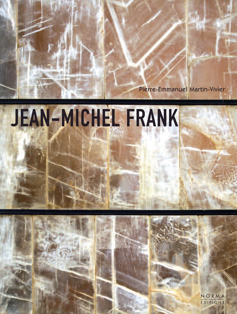 Brown, beige and white textured surface on cover of 'Jean Michel Frank', by Editions Norma.