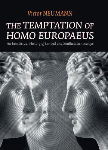 3 heads of white Renaissance sculptures, THE TEMPTATION OF HOMO EUROPAEUS in white font on top charcoal banner.