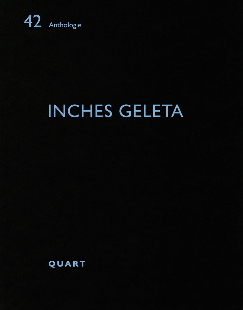 42 Anthologie INCHES GELETA in pale blue font on black cover.