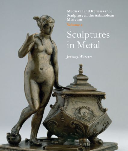 Brass figure with ink pot, on cover of 'Medieval and Renaissance Sculpture in the Ashmolean Museum', by Ashmolean Museum.