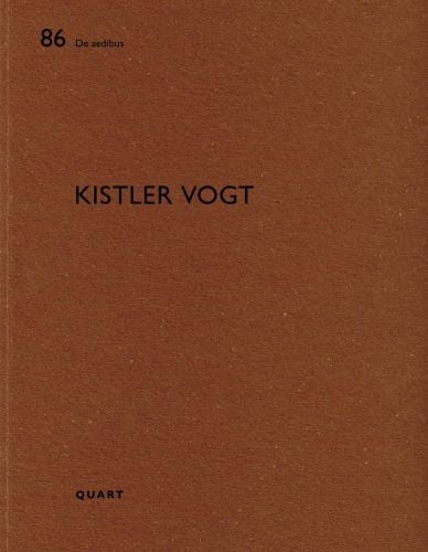 Black capital font with Biel architect surnames Kistler Vogt on a plain brown background and number 86 in the De eadibus series in the top left corner.