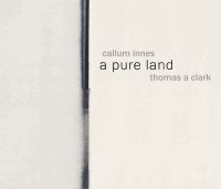 Vertical bleeding black paint line to center of cream cover of 'Callum Innes – a pure land', by Circa Press.