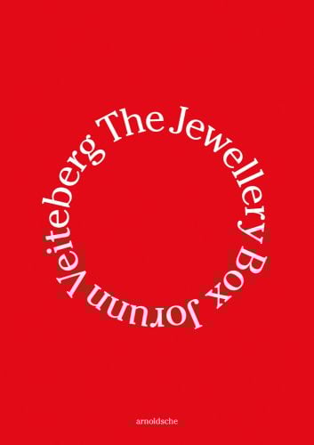 Bright red cover with gold font on 'The Jewellery Box', by Arnoldsche Art Publishers.