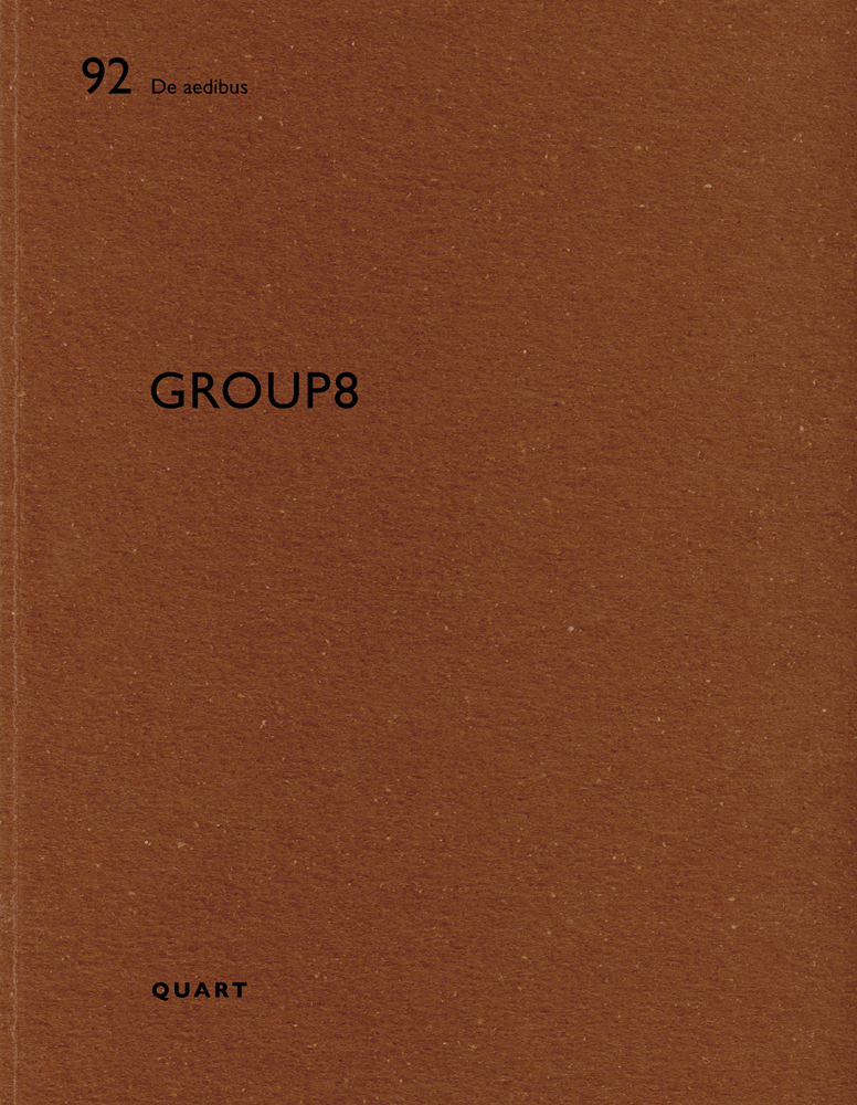 92 De aedibus Group 8 quart in black font on brown cover by Quart Publishers.