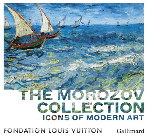 Vincent van Gogh's 'Fishing Boats on the Beach at Saintes-Maries', on white cover of 'Icons of Modern Art, The Morozov collection', by Editions Gallimard.