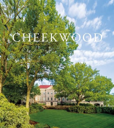 Vibrant photo of Georgian mansion surrounded by green trees and grounds with Cheekwood in white font above