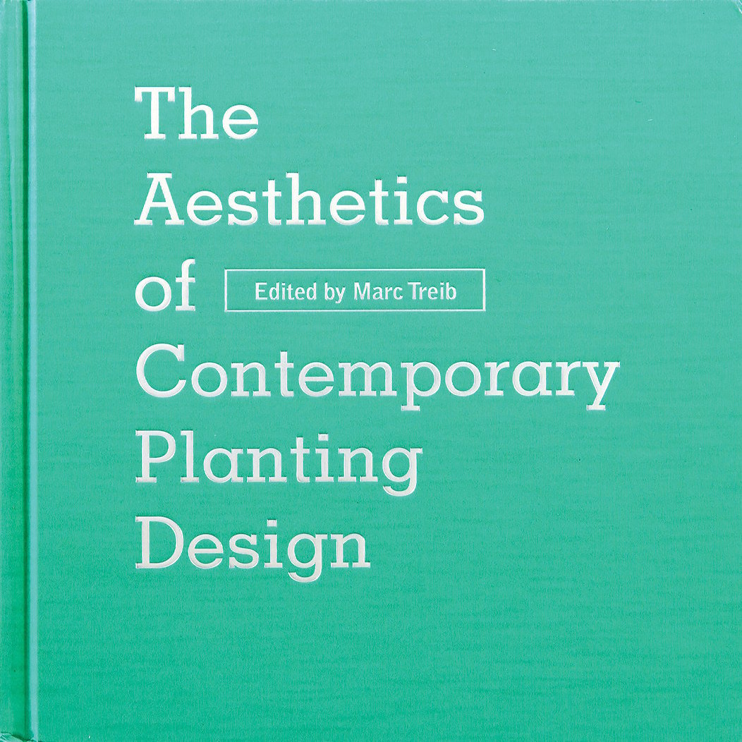 Dark green cover with The Aesthetics of Contemporary Planting Design in pale bronze font