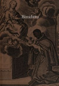 Book cover of Nicola Lo Calzo's Binidittu, with a black saint in robes holding a newborn baby. Published by L'Artiere.