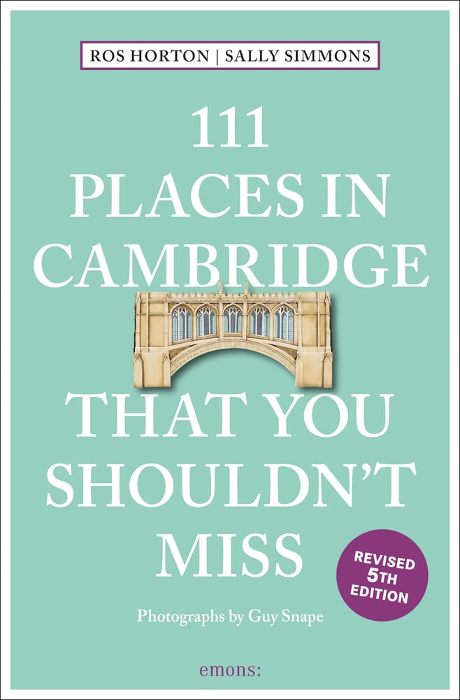 111 PLACES IN CAMBRIDGE THAT YOU SHOULDN'T MISS, in white font on mint green cover, cathedral arch near centre.
