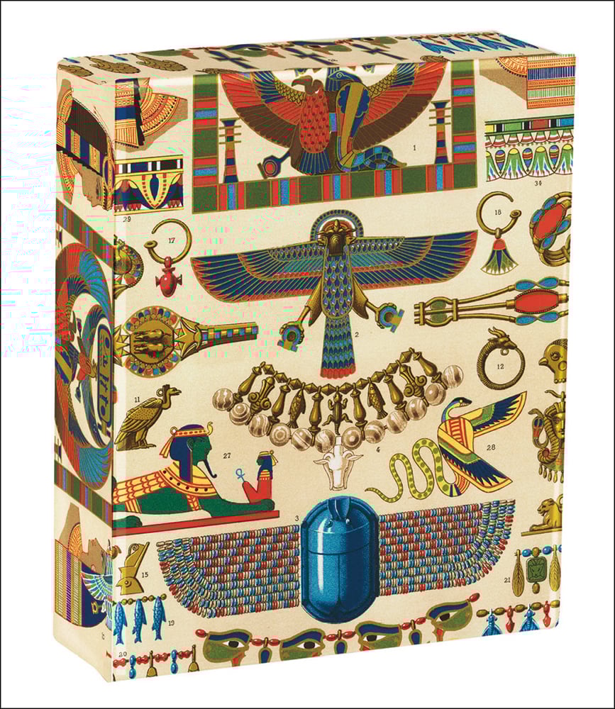 Albert Racinet vintage print of Egyptian artefacts, on keepsake note box, by teNeues stationery.