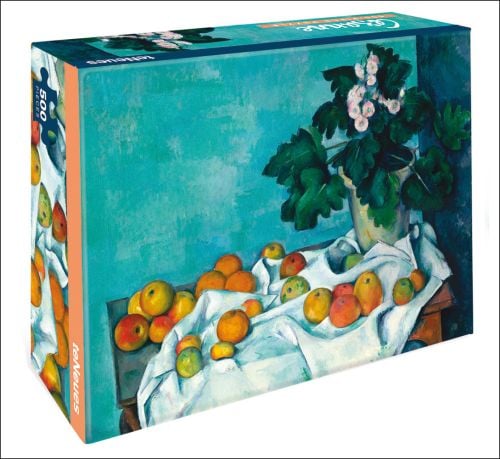 Still Life with Apples painting by Paul Cezanne covering 2 piece puzzle box, by teNeues stationery.