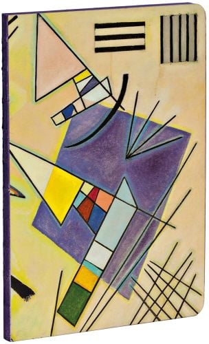 Colour abstract shaped painting from Kandinsky with a violet square in centre