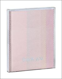 Studio Proba’s pastel pink metallic design, on 'thank you' notecard, teNeues Stationery.