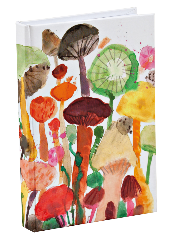 Maria Carluccio’s mushroom watercolour, to notebook cover, by teNeues stationery.